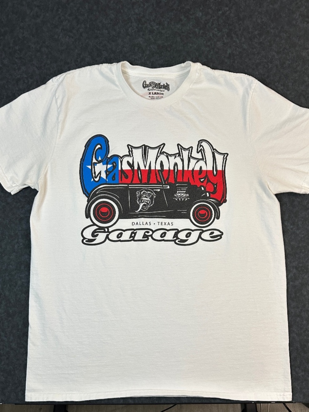 Gas Monkey Garage Dallas, Texas Graphic White T Shirt Size XL